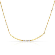 Purple Sapphire Bar Bead Necklace