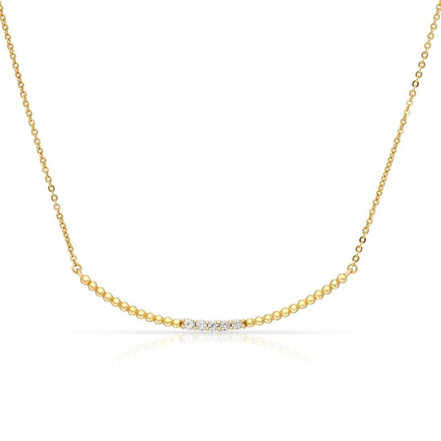 Purple Sapphire Bar Bead Necklace