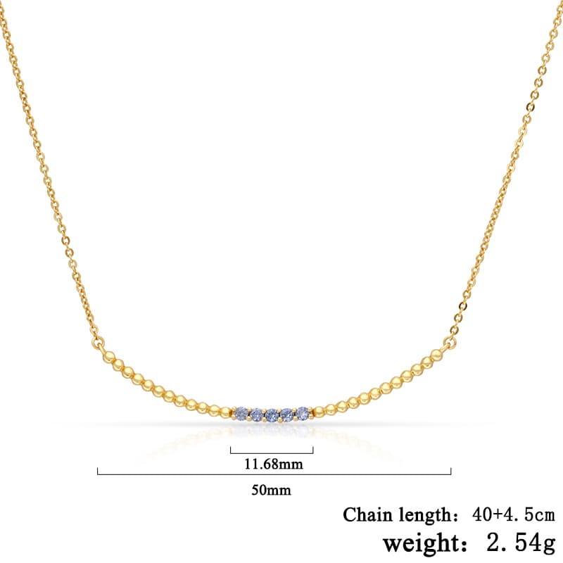 Purple Sapphire Bar Bead Necklace