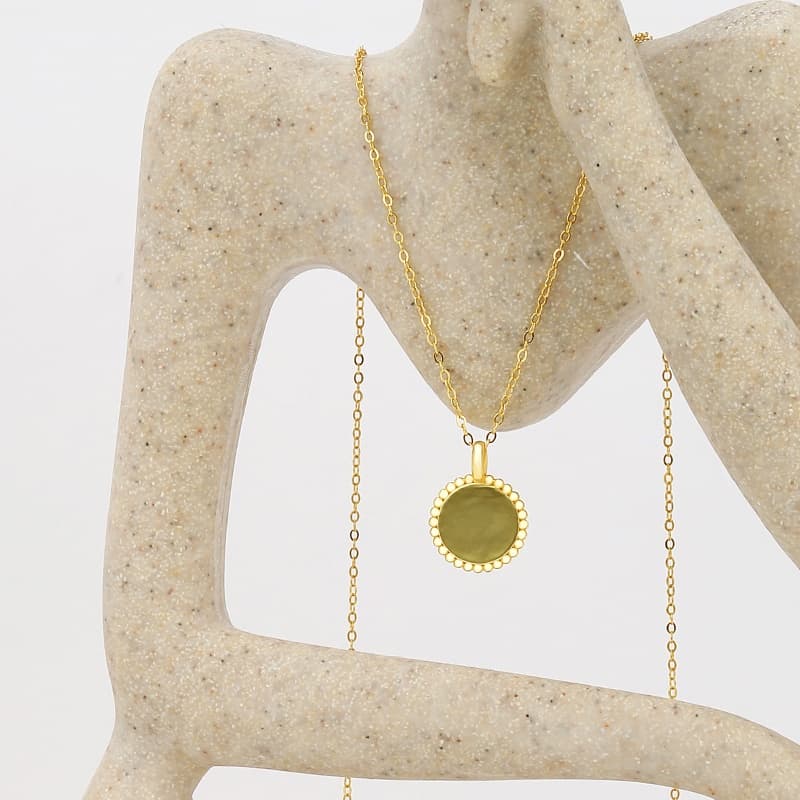 Engraved Disk Necklace