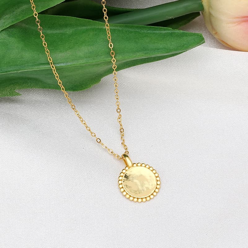 Engraved Disk Necklace