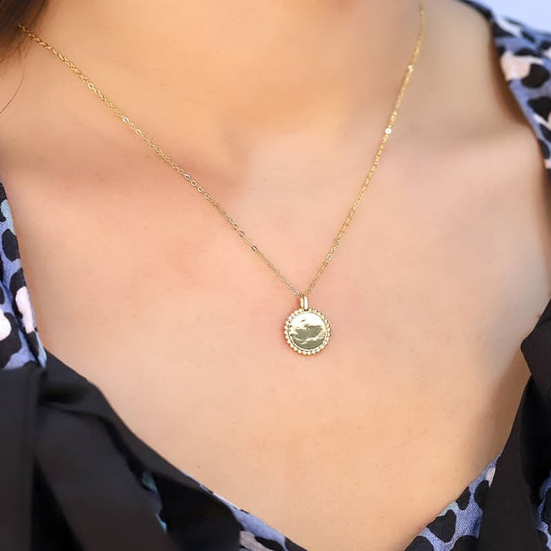 Engraved Disk Necklace