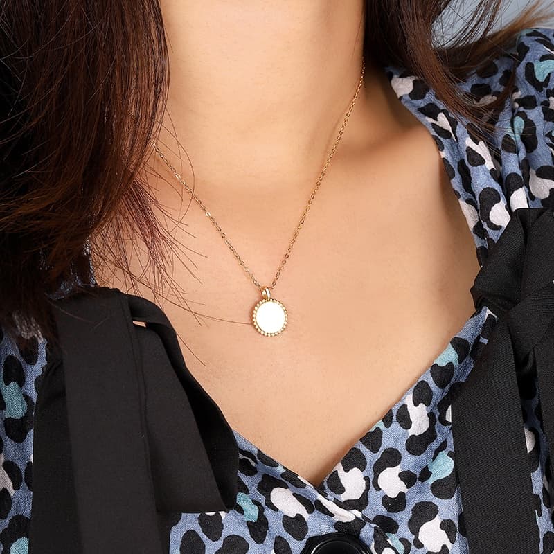 Engraved Disk Necklace