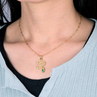 Green Eyes Snake Pendant