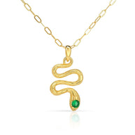 Green Eyes Snake Pendant