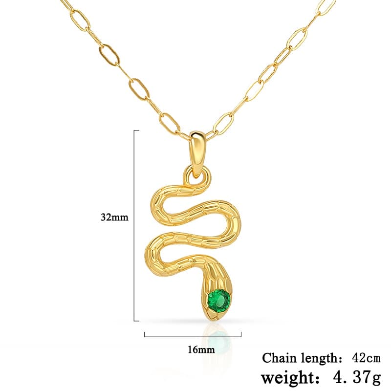 Green Eyes Snake Pendant