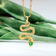 Green Eyes Snake Pendant