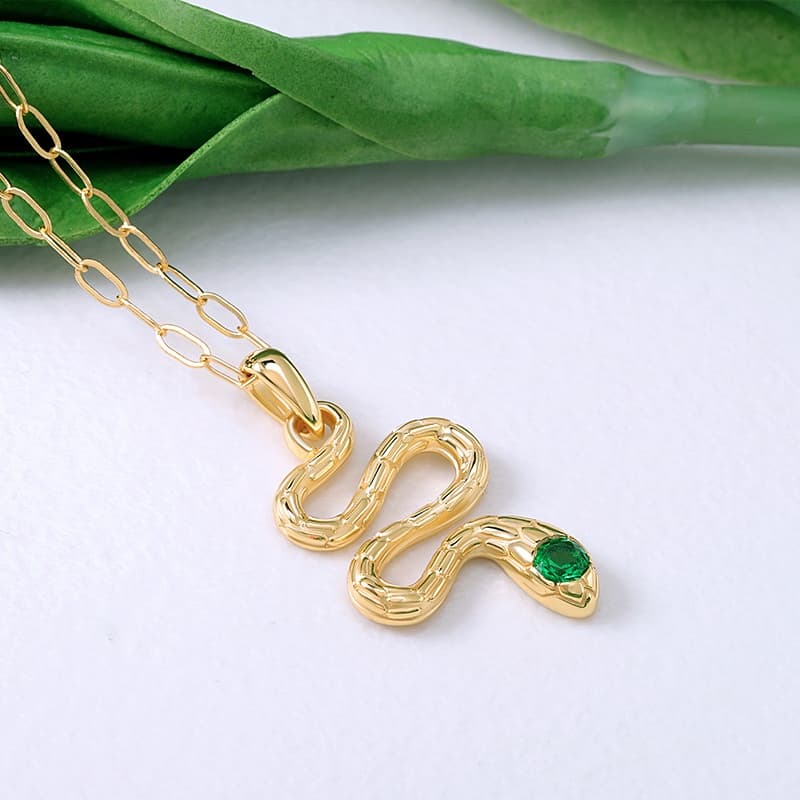 Green Eyes Snake Pendant