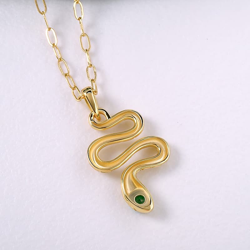 Green Eyes Snake Pendant