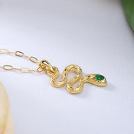 Green Eyes Snake Pendant