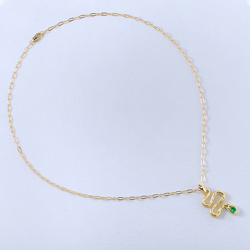 Green Eyes Snake Pendant