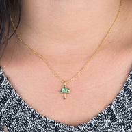 Green CZ Mushroom Pendant