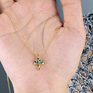 Green CZ Mushroom Pendant