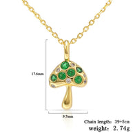 Green CZ Mushroom Pendant