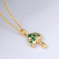 Green CZ Mushroom Pendant