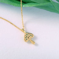 Green CZ Mushroom Pendant