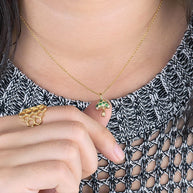 Green CZ Mushroom Pendant