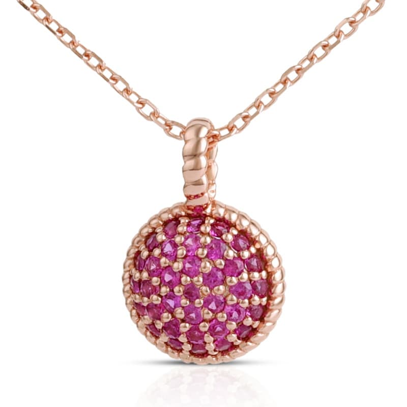 Red CZ Retro Geometrical Sters Round Necklace