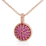 Red CZ Retro Geometrical Sters Round Necklace