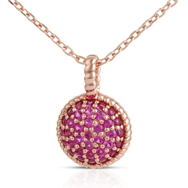Red CZ Retro Geometrical Sters Round Necklace