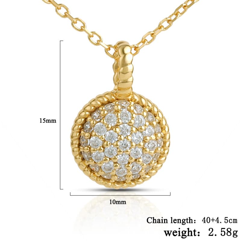 White CZ Retro Geometrical Sters Round Necklace