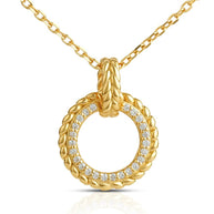 Retro Geometrical Lucky Hollow Circle Necklace