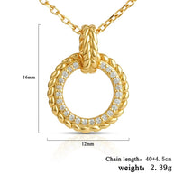 Retro Geometrical Lucky Hollow Circle Necklace