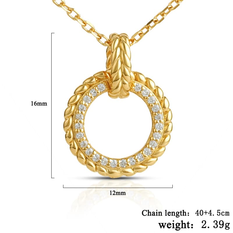 Retro Geometrical Lucky Hollow Circle Necklace