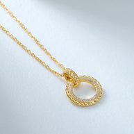 Retro Geometrical Lucky Hollow Circle Necklace