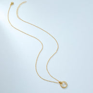 Retro Geometrical Lucky Hollow Circle Necklace