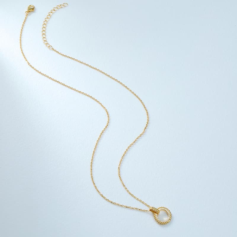 Retro Geometrical Lucky Hollow Circle Necklace