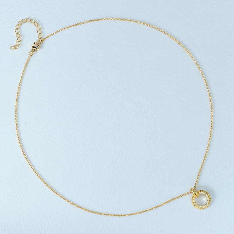 Retro Geometrical Lucky Hollow Circle Necklace