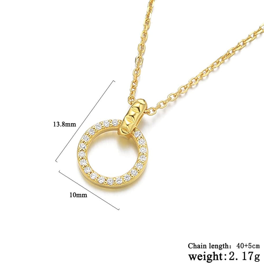 Zircon Circle Pendant Necklace