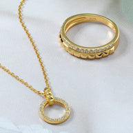 Zircon Circle Pendant Necklace