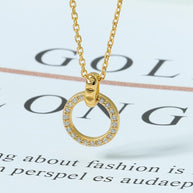 Zircon Circle Pendant Necklace