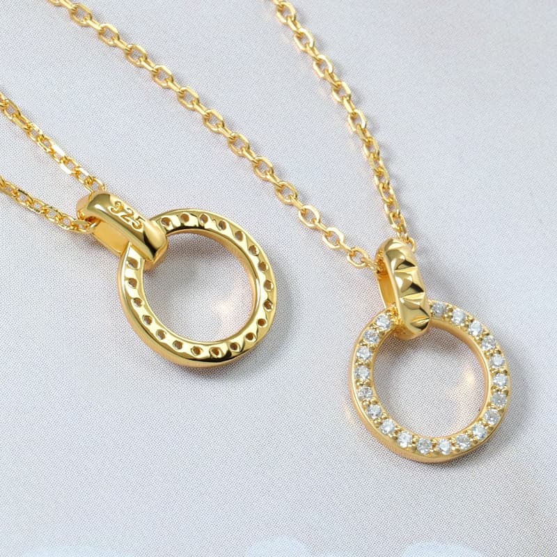 Zircon Circle Pendant Necklace
