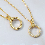 Zircon Circle Pendant Necklace