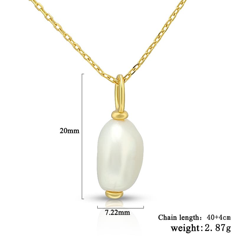9 10mm Baroque Pearl Pendant Necklace