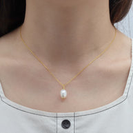 9 10mm Baroque Pearl Pendant Necklace