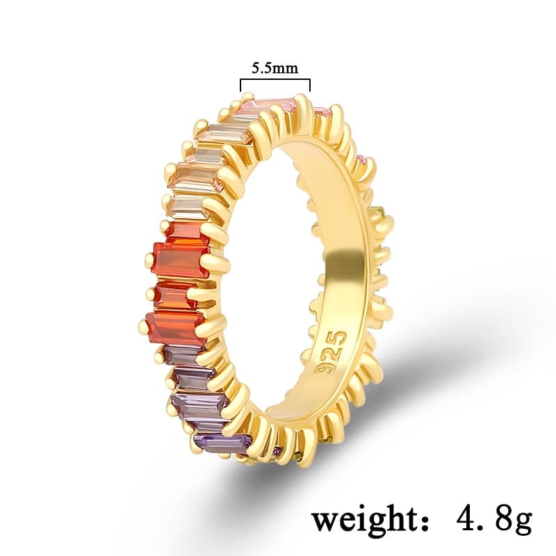 Rainbow Eternity Band Ring