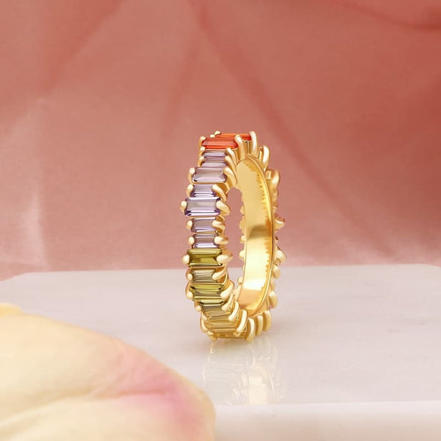 Rainbow Eternity Band Ring