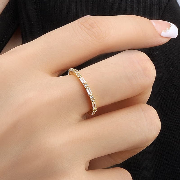 White CZ Unique Eternity Rings