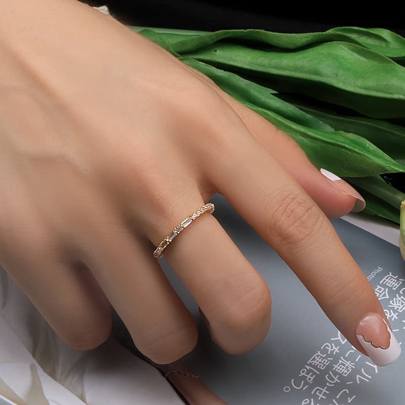 White CZ Unique Eternity Rings