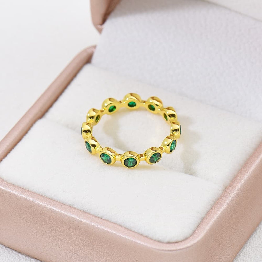 White CZ Bezel Set Eternity Ring