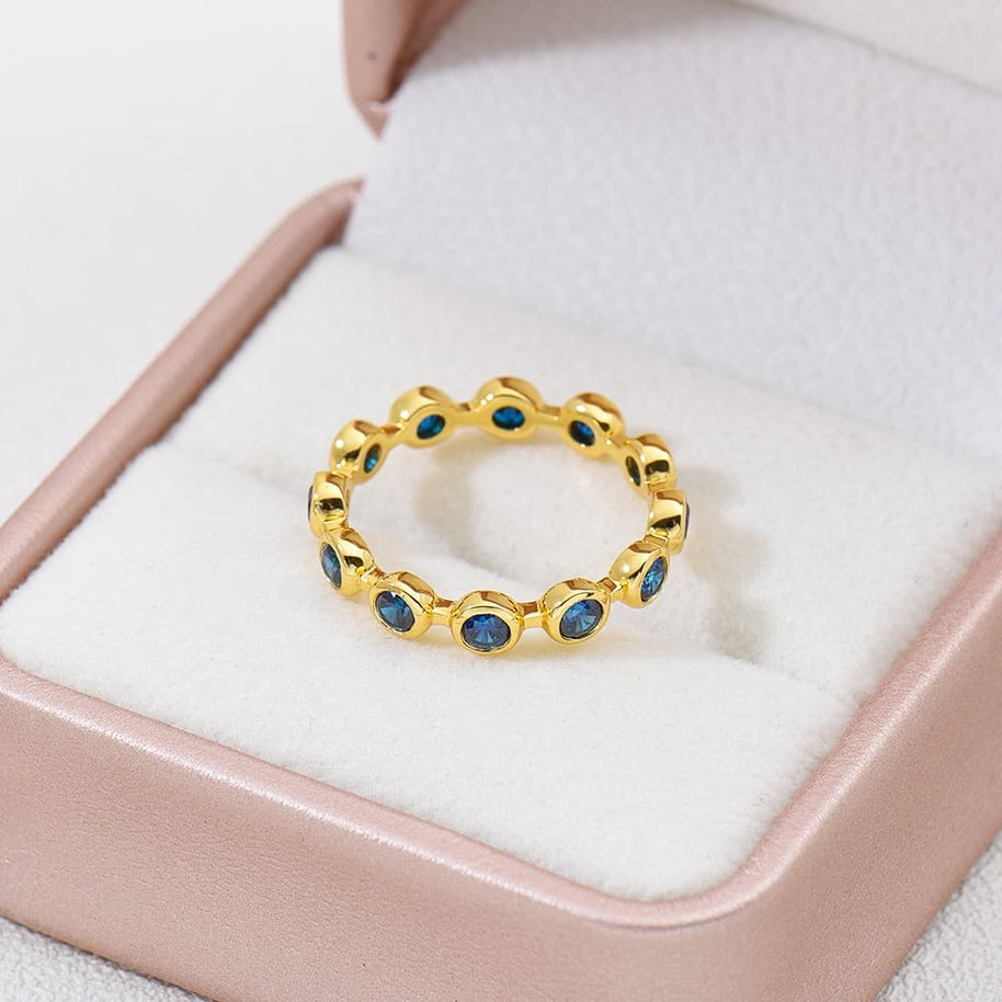 White CZ Bezel Set Eternity Ring