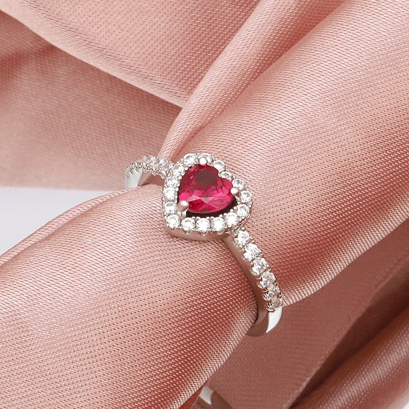 Heart Shape Ruby Ring