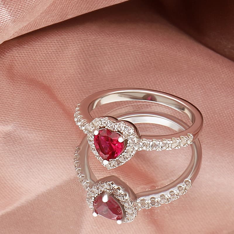 Heart Shape Ruby Ring