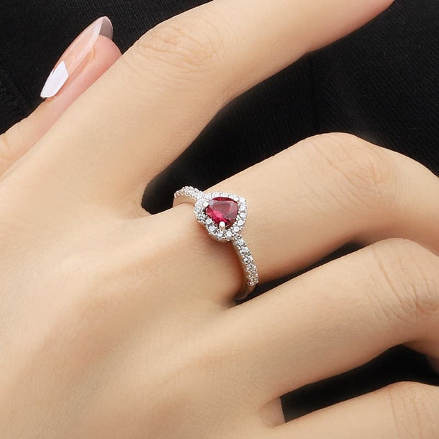 Heart Shape Ruby Ring
