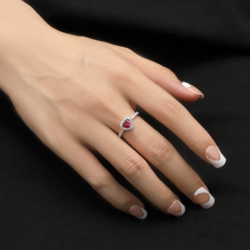 Heart Shape Ruby Ring