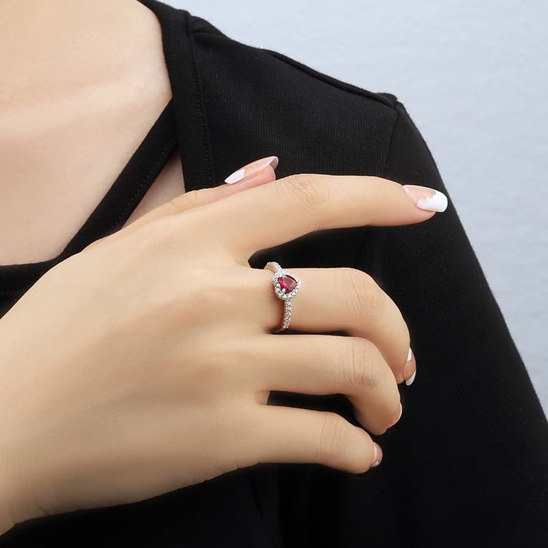 Heart Shape Ruby Ring